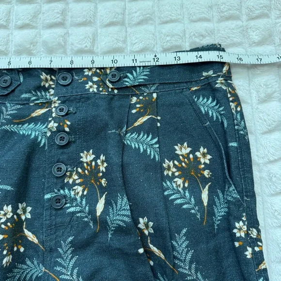 Sundance Teal Floral Cropped Pants - Picture 7 of 11